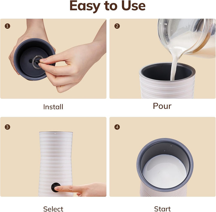 Morpilot Elektrischer Milchaufschäumer, automatischer Milchaufschäumer, 4 in 1, freie Wahl der Schau