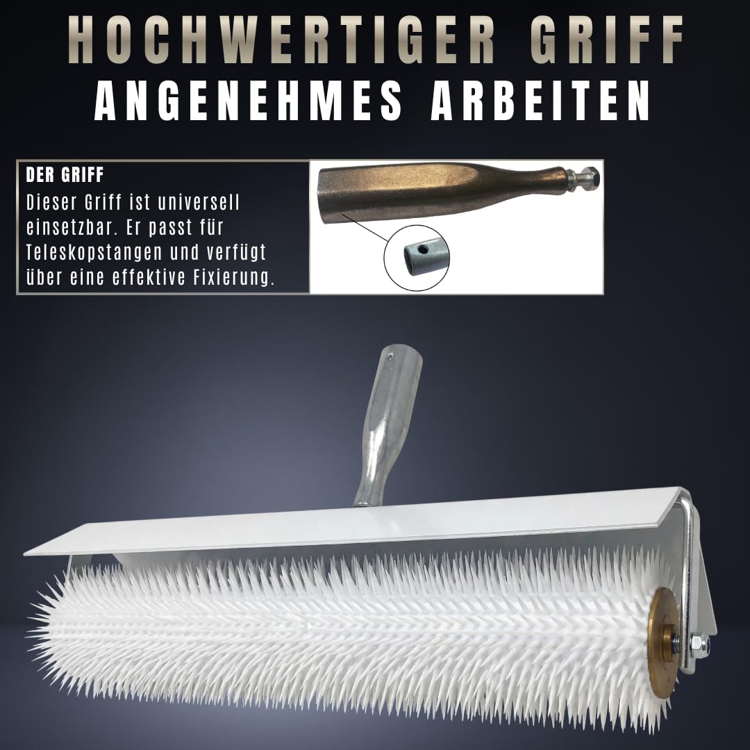 Pangolino - Entlüftungsroller - 50 cm mit Spritzschutz - Stachellänge: 11 mm - Profi-Qualität - Stac