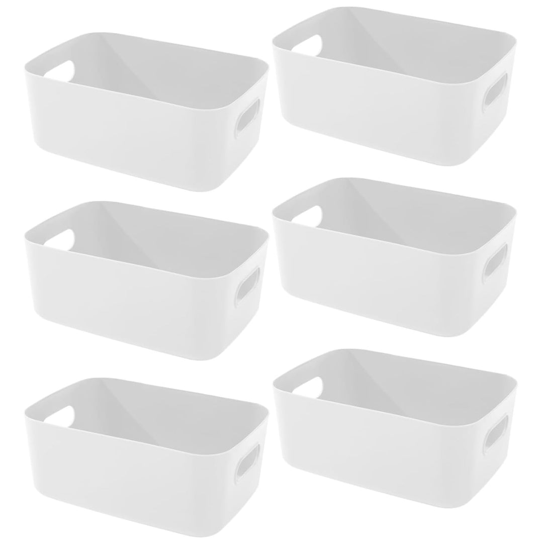 6 Stück Aufbewahrungsbox,Aufbewahrungskorb Kunststoff,Aufbewahrungsboxen storage boxes mit Griff für