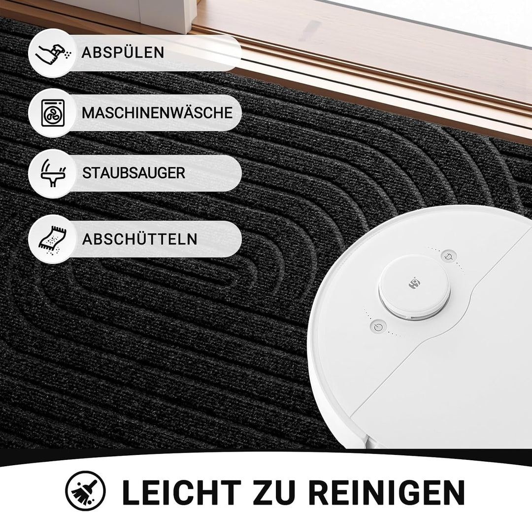 Fussmatte 60x90cm, rutschfeste Maschinenwaschbare Schmutzfangmatte, Teppich Wohnzimmer Innen und Aus