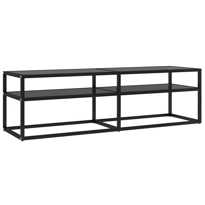 vidaXL TV-Schrank Schwarz 140x40x40,5 cm Hartglas Schwarz 140 cm, Schwarz 140 cm