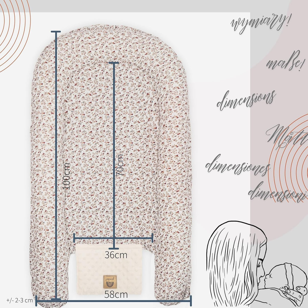 PIMKO Babynest 2 seitig Minky Babynestchen für Baby Kuschelnest Babykokon für Säuglinge und Neugebor
