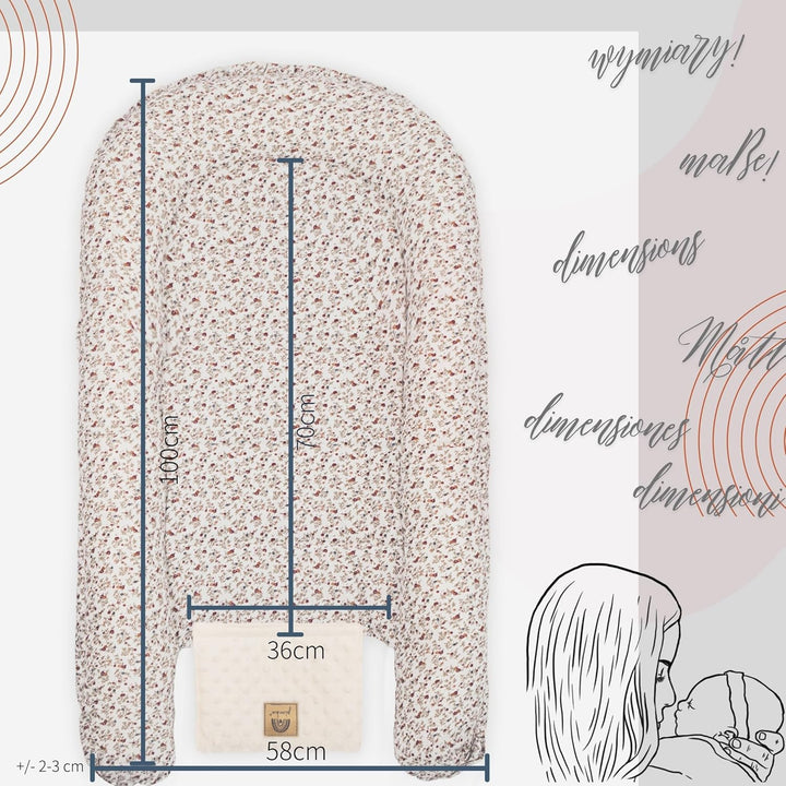 PIMKO Babynest 2 seitig Minky Babynestchen für Baby Kuschelnest Babykokon für Säuglinge und Neugebor