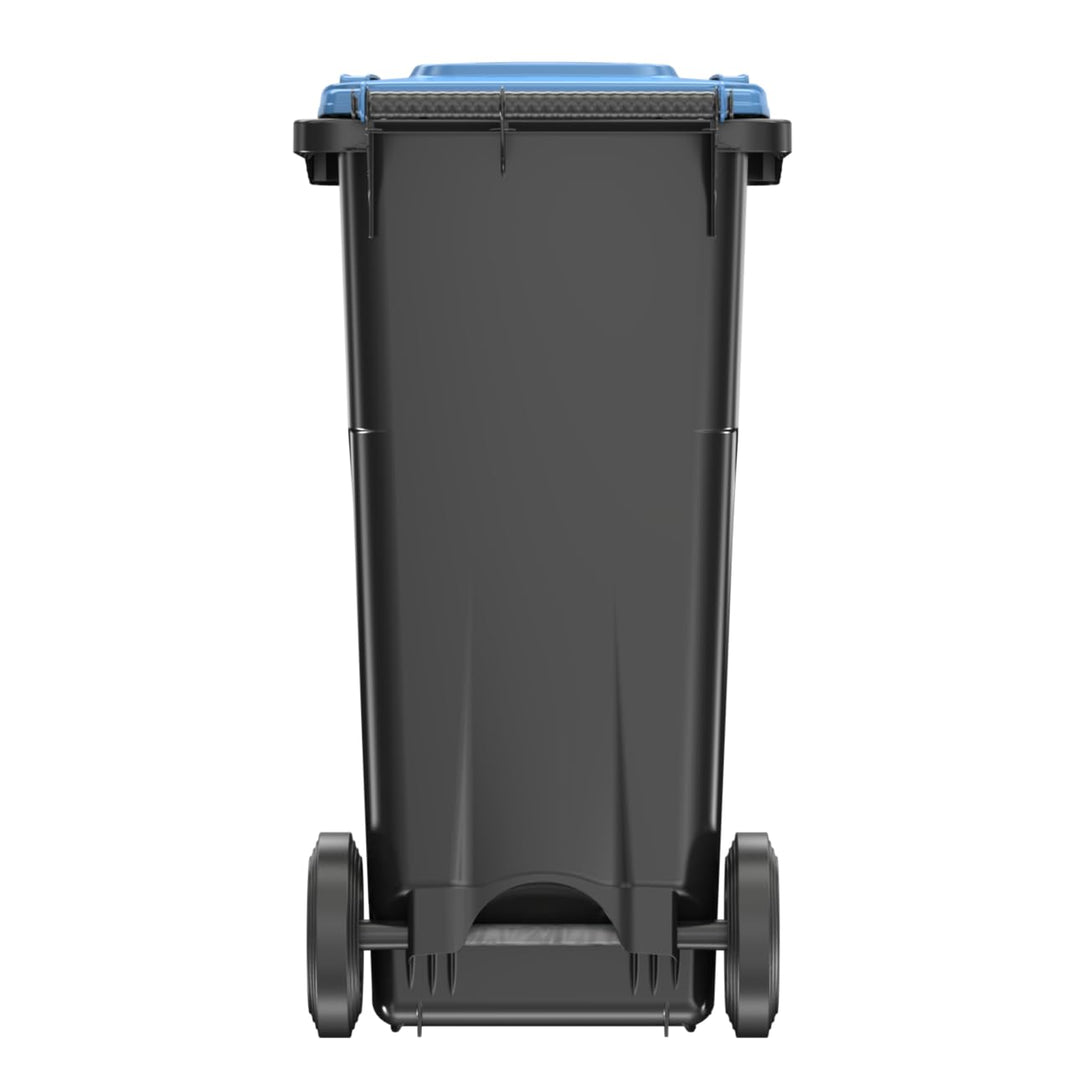 plasteo/SULO CITYBAC 120 Liter Mülltonne | Graue Tonne Blauer Deckel | MGB120 Müllbehälter Abfallton