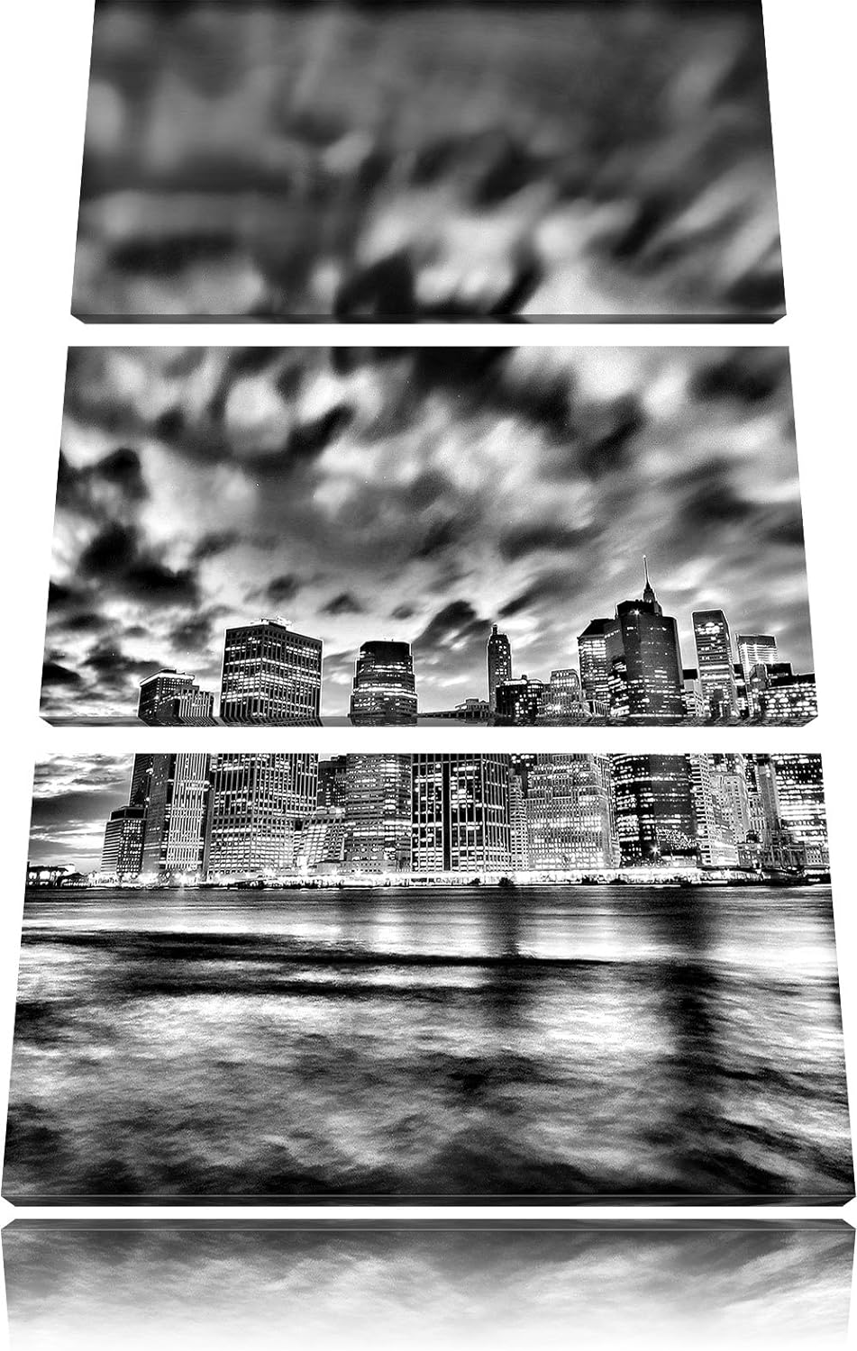 Pixxprint Skyline New York als Leinwandbild/Grösse: 3 Teilig (120x80) cm/Wandbild/Kunstdruck/fertig