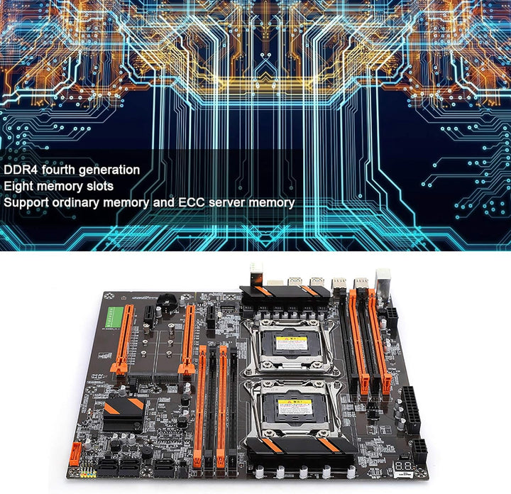 Desktop-Motherboard, Inter X99 LGA 2011 Gaming-Motherboard mit 2 NVME/6 SATA, 8 DDR4-RAM, RJ45-Gigab