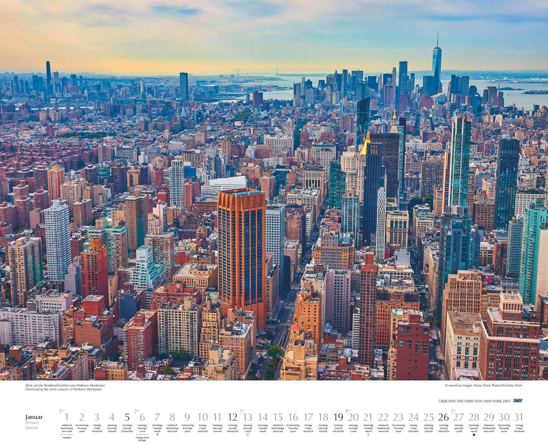 DUMONT - Über den Dächern von New York 2025 Wandkalender, 60x50cm, Fotokunst-Kalender mit einzigarti