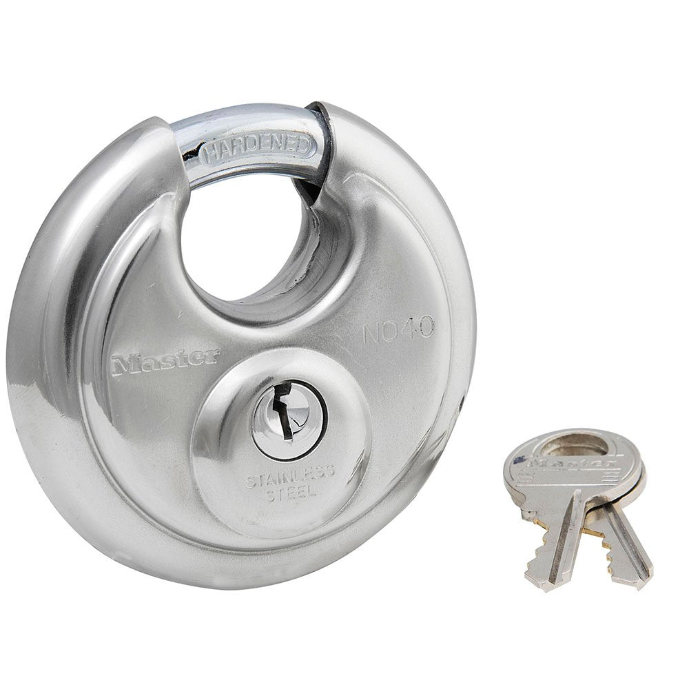 Master Lock 40T Diskusschloss aus Edelstahl, 2er-Pack 2 Pack - Keyed Alike, 2 Pack - Keyed Alike