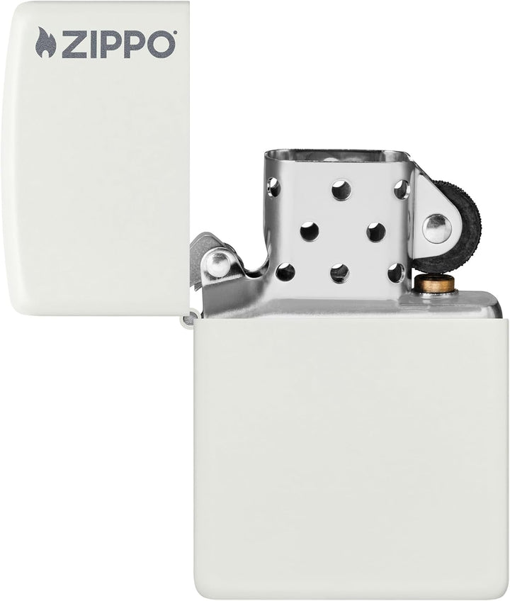 Zippo Feuerzeug 60001270 Log Benzinfeuerzeug, Messing, White Matte 1 - Pack, 1 - Pack