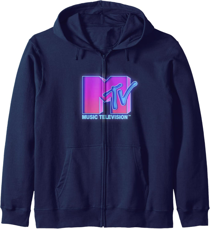 MTV Hot Pink And Blue Neon Sign Logo Kapuzenjacke