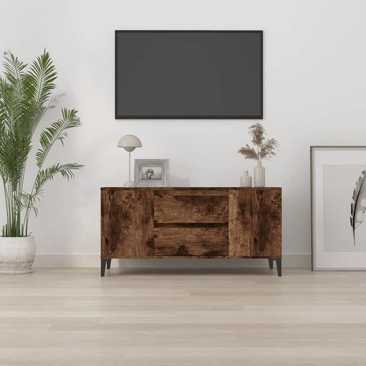Tidyard TV Schrank Lowboard mit 4 offene Fächer und 2 Schubladen TV Möbel Fernsehschrank Fernsehtisc
