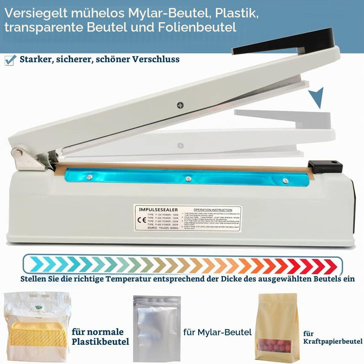 Folienschweissgerät Heisssiegelgerät 400mm Heisssiegelmaschine Eisengehäuse Balkenschweissgerät 5mm