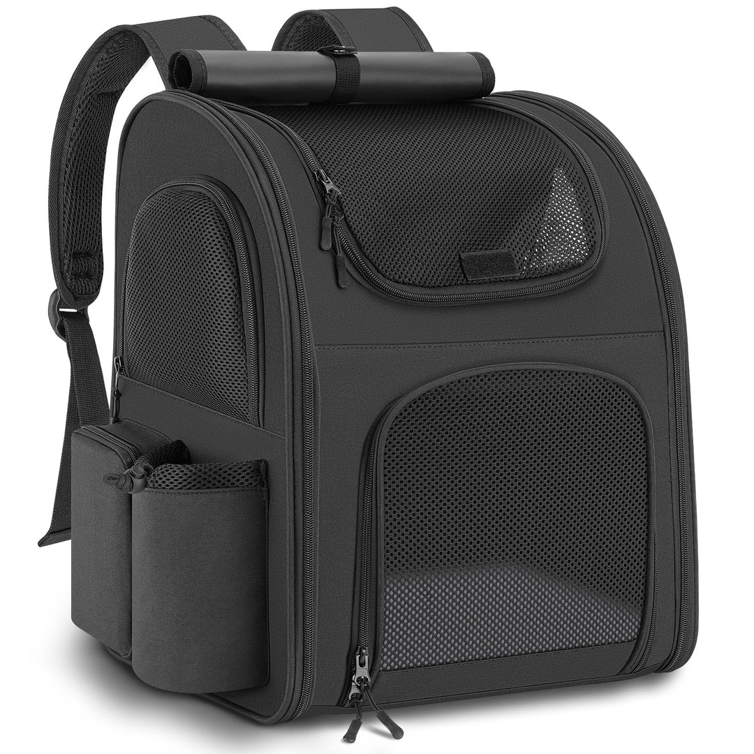 Hunderucksack bis 10kg, Haustier Rucksack mit Netzfenster, Faltbare Katzenrucksack Hunde Rucksack, A