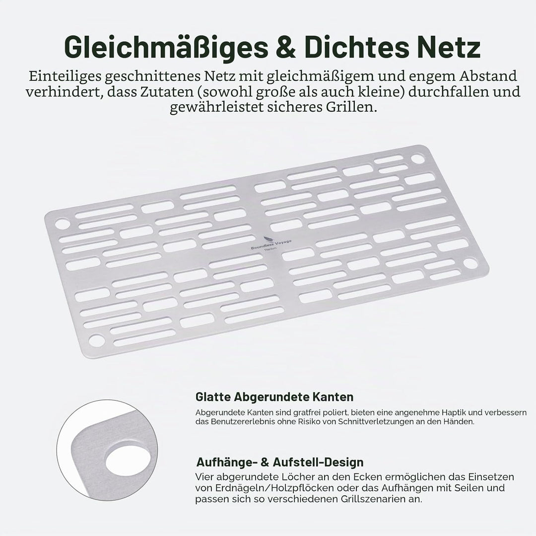 iBasingo Titan Grillrost Ultraleichtes Outdoor Grillzubehör für Camping, Wandern & Backpacking 2mm D