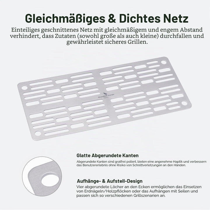 iBasingo Titan Grillrost Ultraleichtes Outdoor Grillzubehör für Camping, Wandern & Backpacking 2mm D