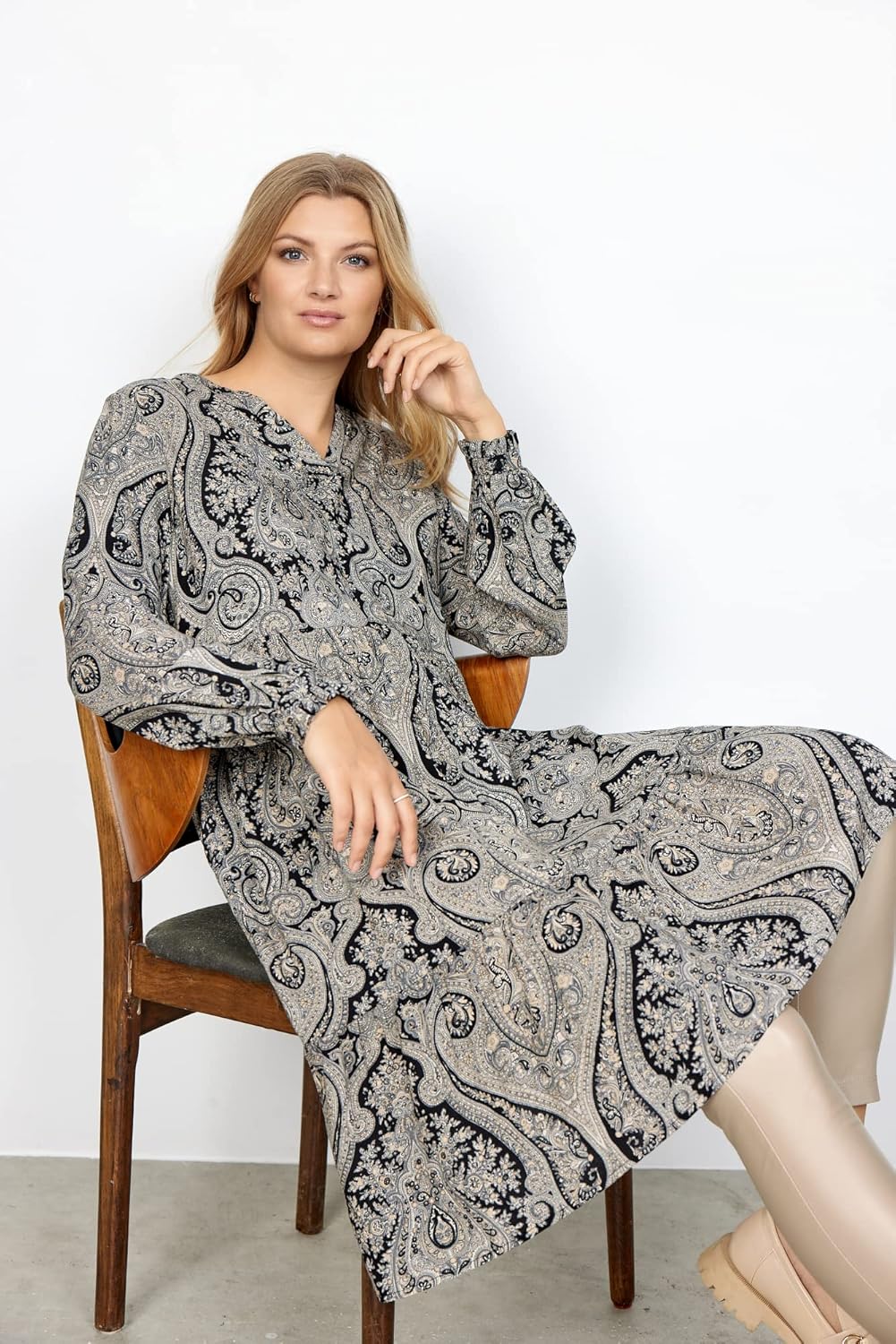 SOYACONCEPT Damen Kleid XS 8205 Sand Kombi, XS 8205 Sand Kombi