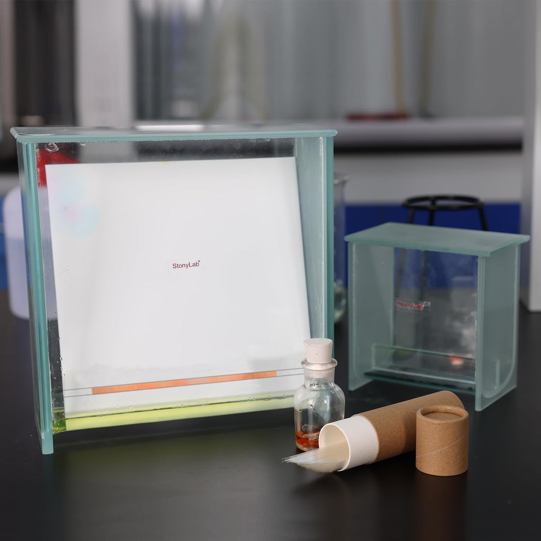 stonylab Glas Quadrat TLC Entwicklungstank, Schwerlast Borosilikat Chromatographie TLC Entwicklungsk