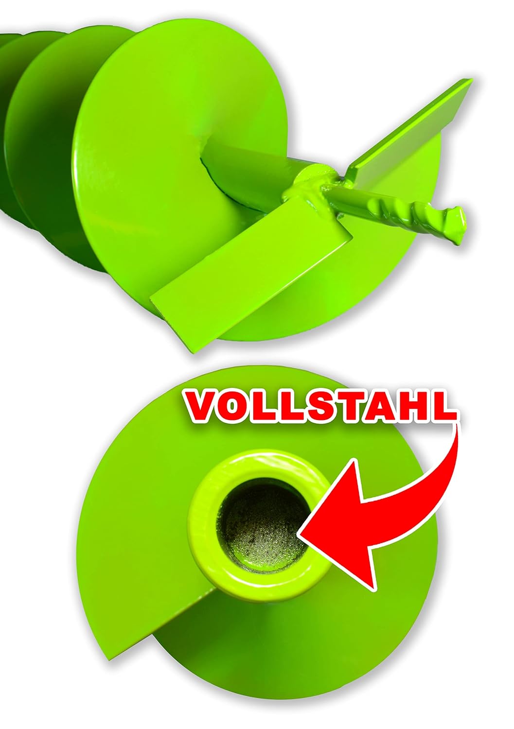WERHE® Profi Bohrer VollStahl, Erdbohrer für bohrmaschine 150 mm Extrem robust mit m14 Adapter - Pfa