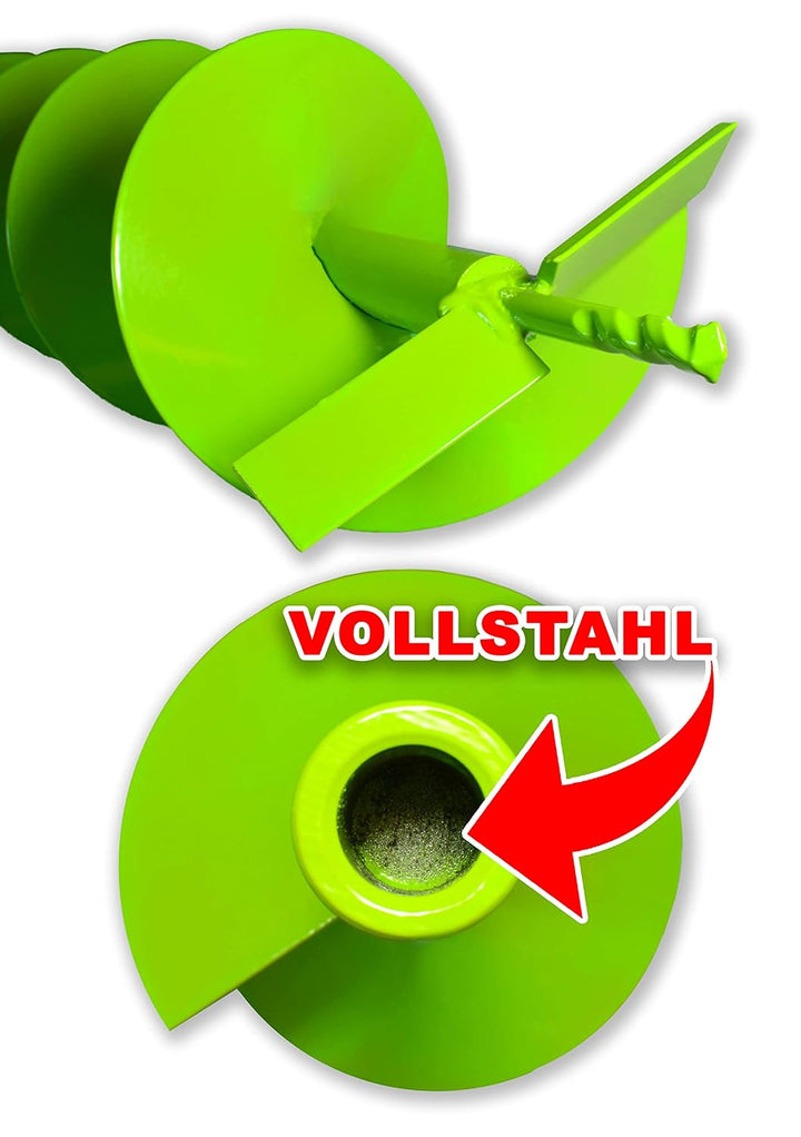 WERHE® Profi Bohrer VollStahl, Erdbohrer für bohrmaschine 150 mm Extrem robust mit m14 Adapter - Pfa