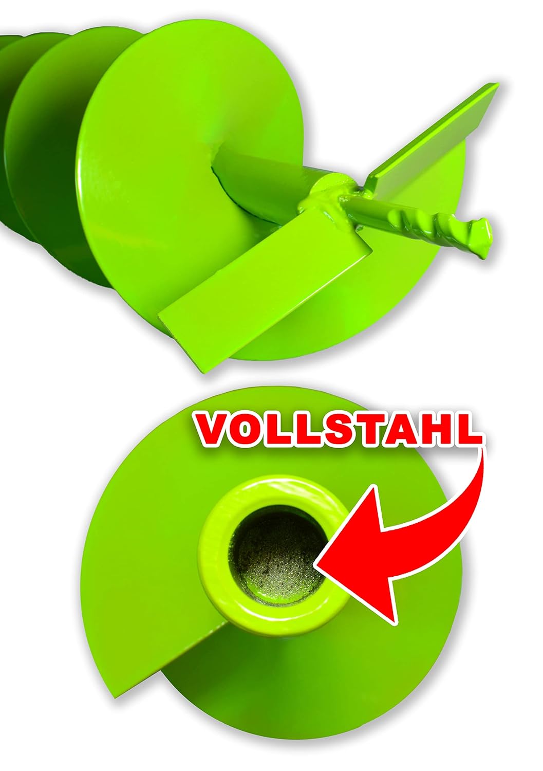 WERHE® Profi Bohrer VollStahl, Erdbohrer für bohrmaschine 150 mm extrem robust mit Stihl Adapter - P