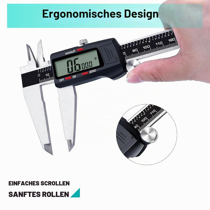 Kynup Digital Messschieber, 300mm/ 12-Zoll Digitale Schieblehre Edelstahl Messwerkzeug, Elektronisch