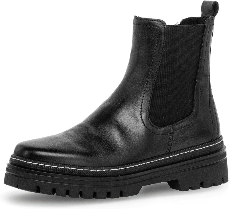 Gabor Damen Chelsea Boots | Frauen Stiefeletten | Wechselfussbett | Best Fitting 37 EU Schwarz 01, 3