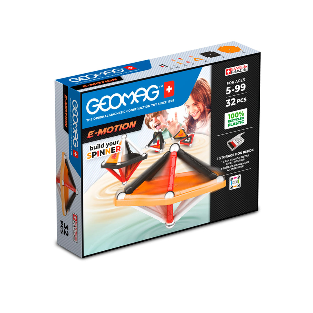 Geomag - E-Motion Panels - 32 Stück - Magnetische Konstruktionen Zum Kreisel Bauen Für Kinder Ab 5 J