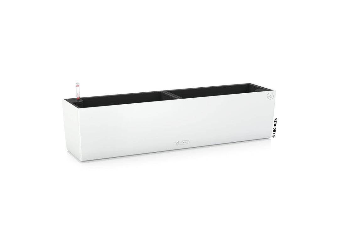 LECHUZA "BALCONERA Color 80" Pflanzgefäss mit Erd-Bewässerungs-System, Weiss, 79 x 19 x 19 cm 79x19x