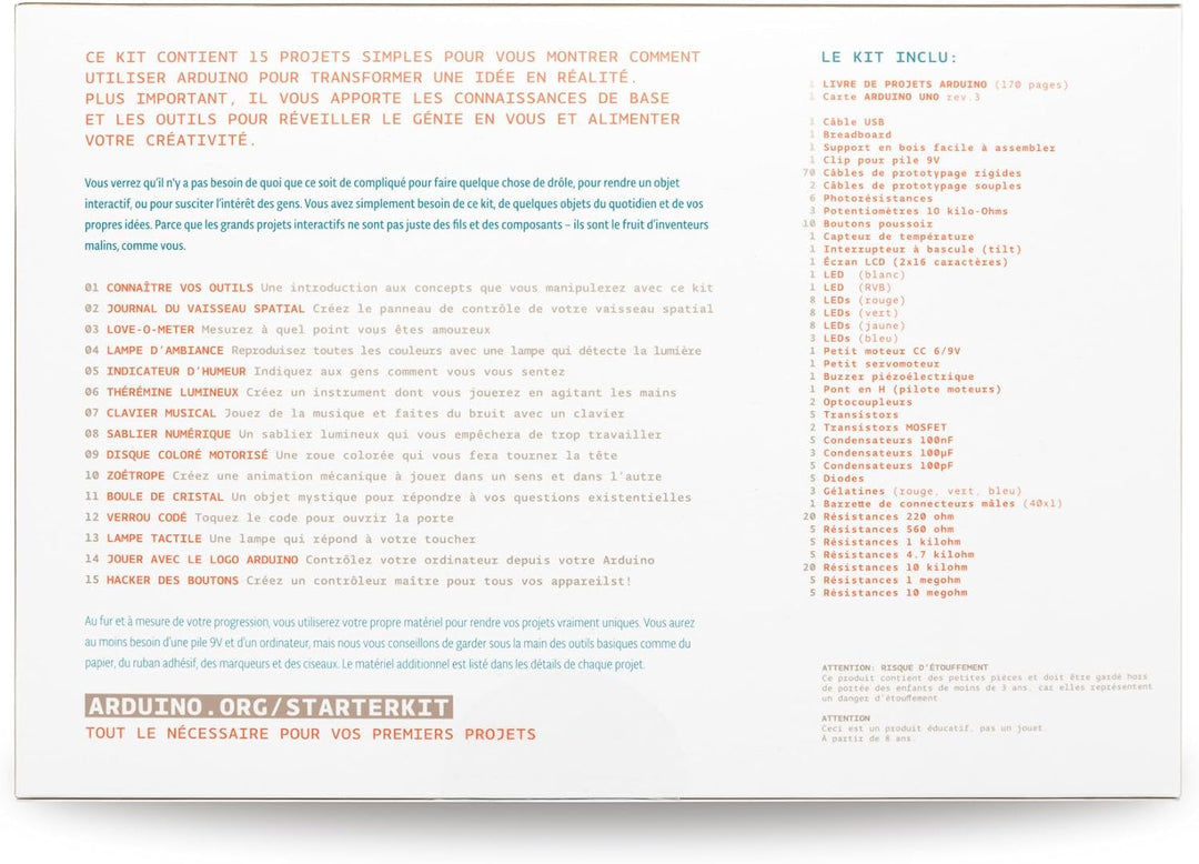 Official Arduino Starter Kit [K020007] (French Project Book) - Komplettset zum Erlernen von Elektron