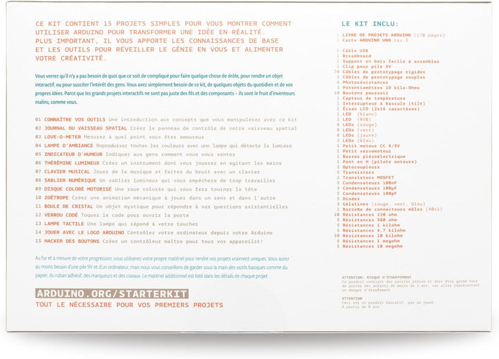 Official Arduino Starter Kit [K020007] (French Project Book) - Komplettset zum Erlernen von Elektron