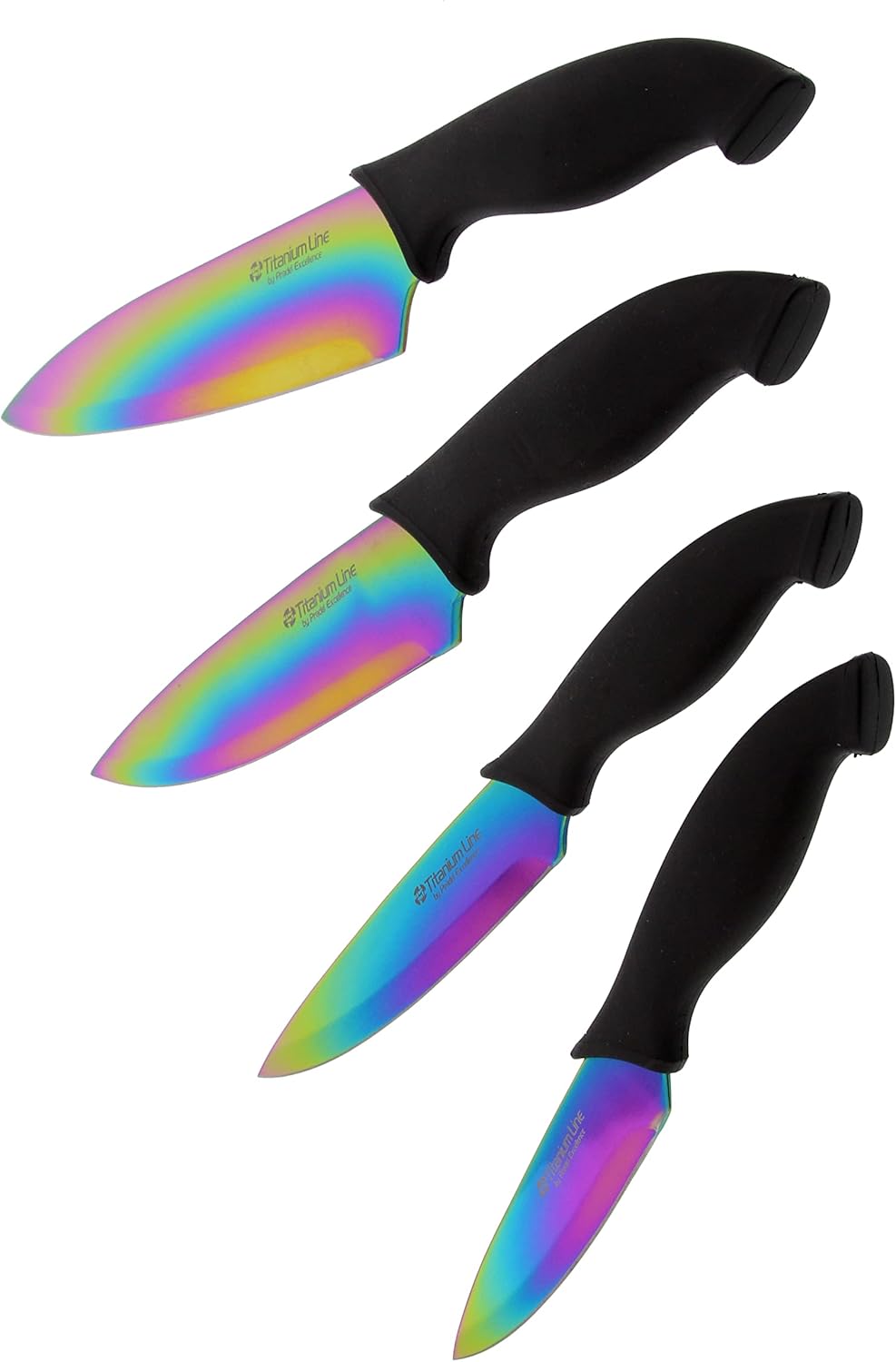 Pradel Excellence BC004TI Messerblock mit 4 Messern, Titanbeschichtung/Edelstahl