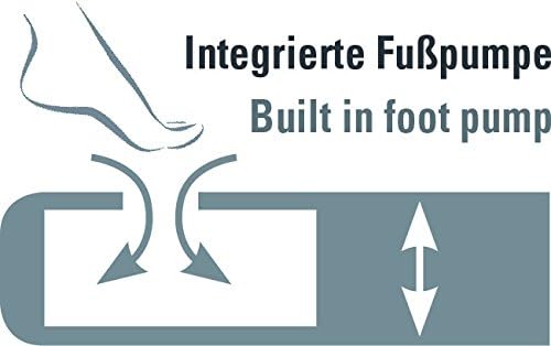 High Peak Unisex Cross Beam Double extra long Luftbett, mit integrierte Fusspumpe und Anti-Rutsch Fu