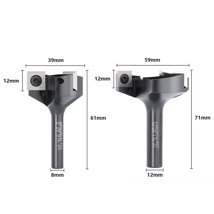 Planfräser 8 mm Schaft, 8mm Planfräser Mit 6 auswechselbare 12 mm Hartmetallklingen mit 2,2 mm Dicke