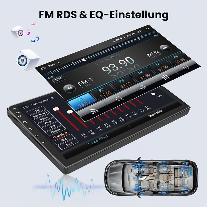 Hikity 2+64G Android 15 Autoradio für FIAT DUCATO 2010/Citroen Jumper/Peugeot Boxer Radio Wireless C