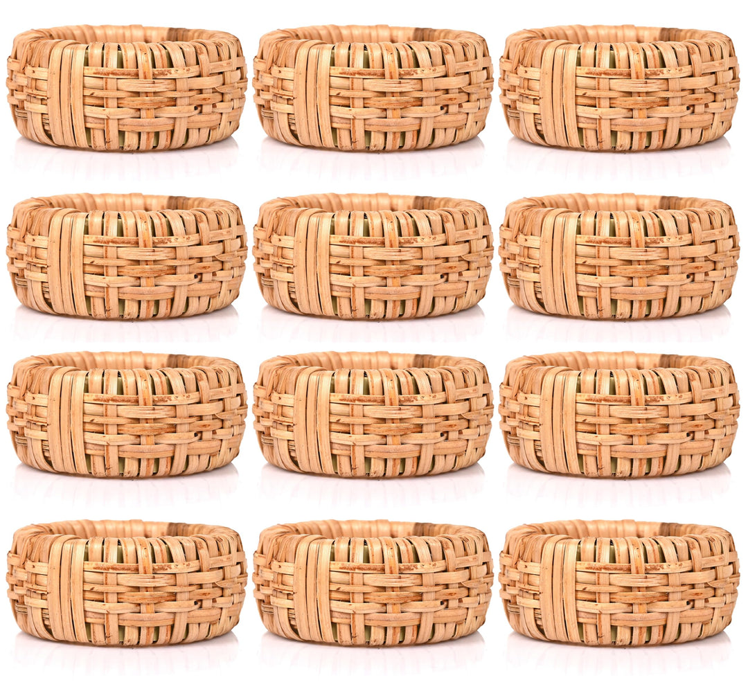 Alpha Living Home Serviettenringe-Set, Rattan-Serviettenhaltern, Serviettenringe Bulk für Partydekor