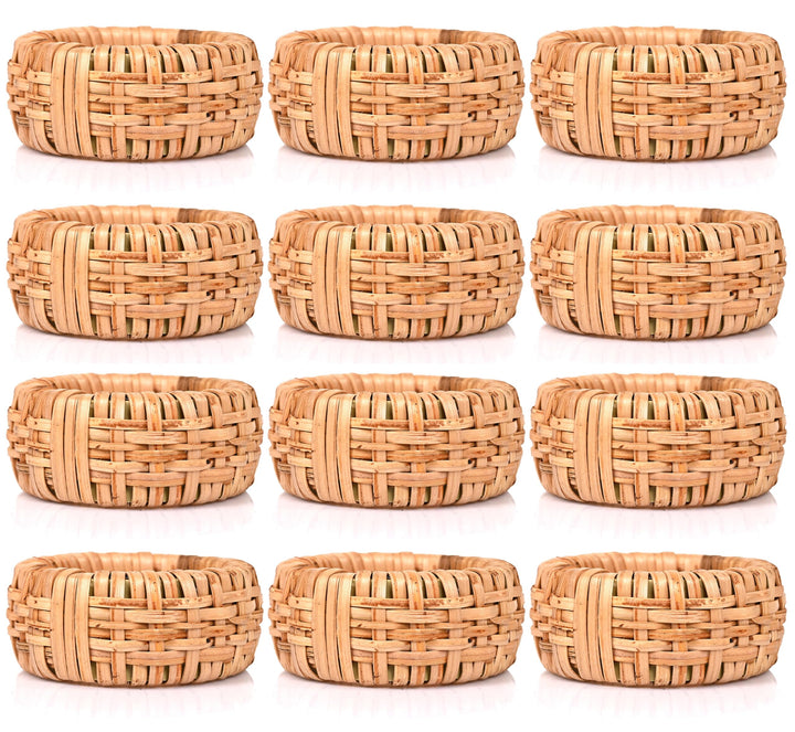 Alpha Living Home Serviettenringe-Set, Rattan-Serviettenhaltern, Serviettenringe Bulk für Partydekor