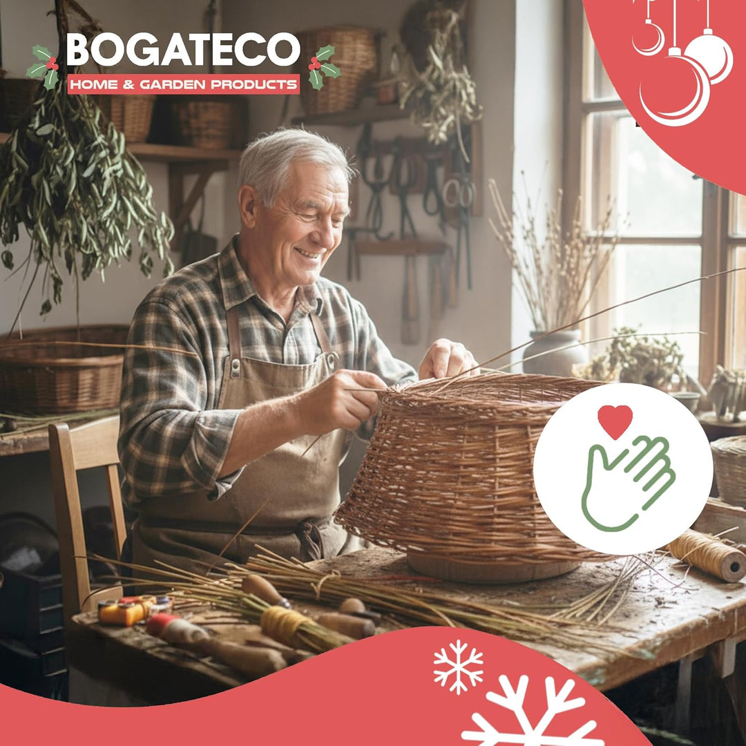 BOGATECO Weidenkorb für den Weihnachtsbaum 60cm Durchmesser | Weihnachtsbaum Rock aus Weide | Weihna