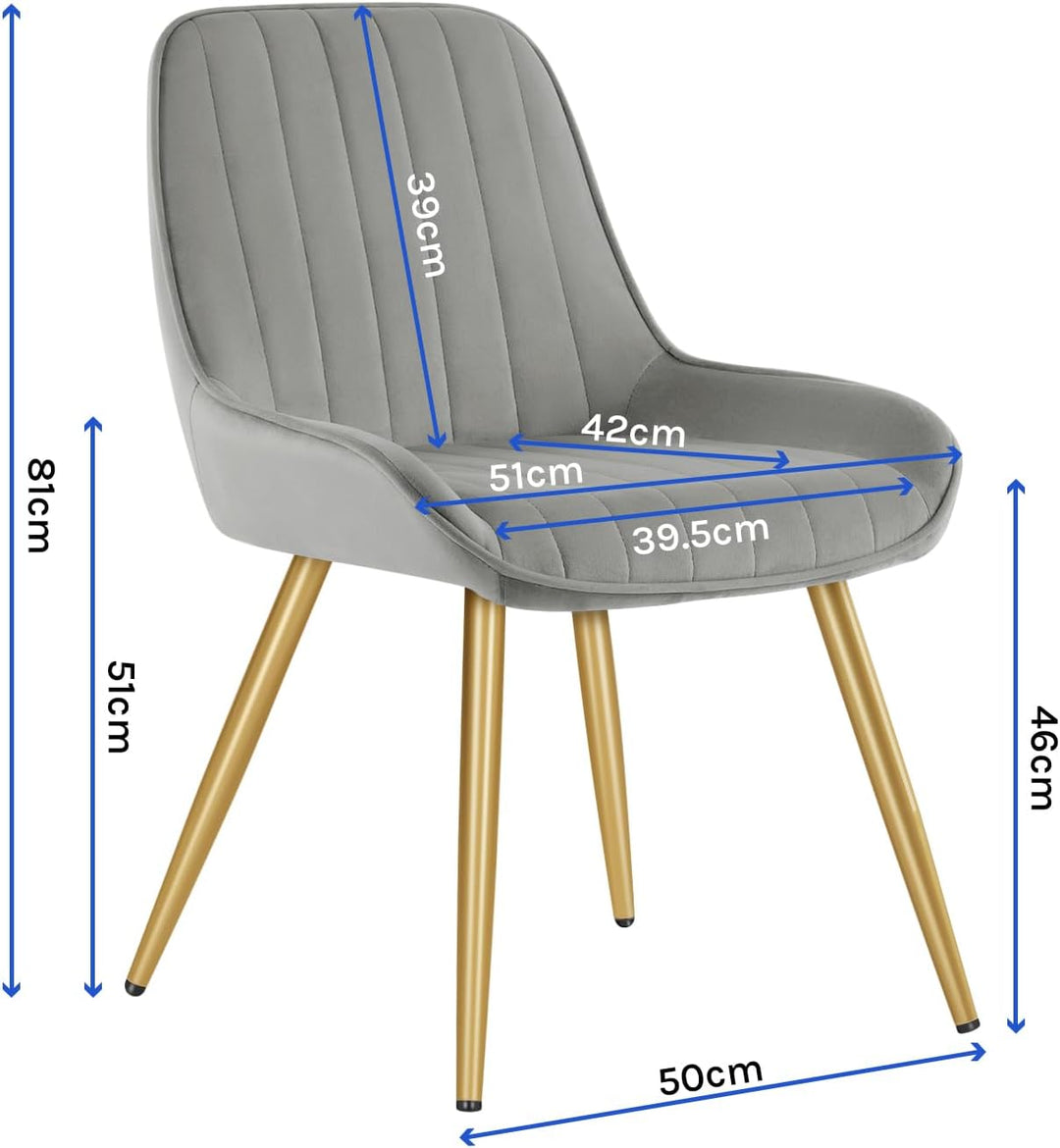 Lestarain 2 Stücke Esszimmerstuhl, Retro Küchenstuhl Wohnzimmerstuhl Sitzfläche Aus Samt Retrostuhl