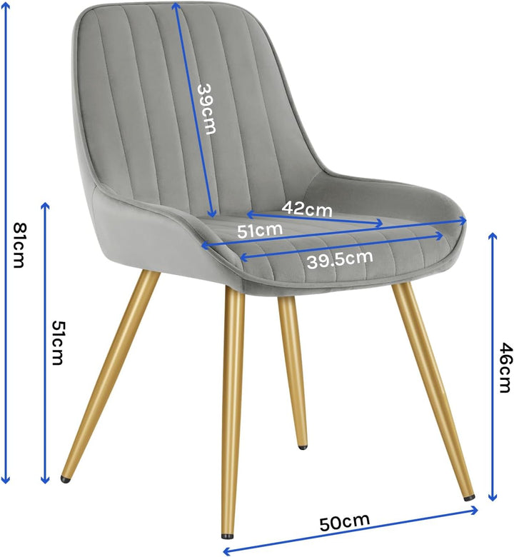 Lestarain 2 Stücke Esszimmerstuhl, Retro Küchenstuhl Wohnzimmerstuhl Sitzfläche Aus Samt Retrostuhl