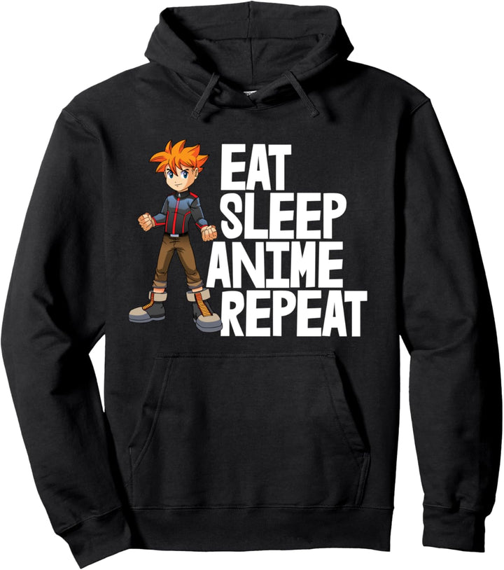 Eat Sleep Anime Repeat Lustige Animation Pullover Hoodie