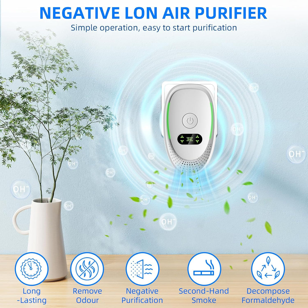 Plug in Negativ Ionen Luftreiniger, 4PCS Tragbare Air Purifier Ionizer Generator für Büro, Zimmer, P
