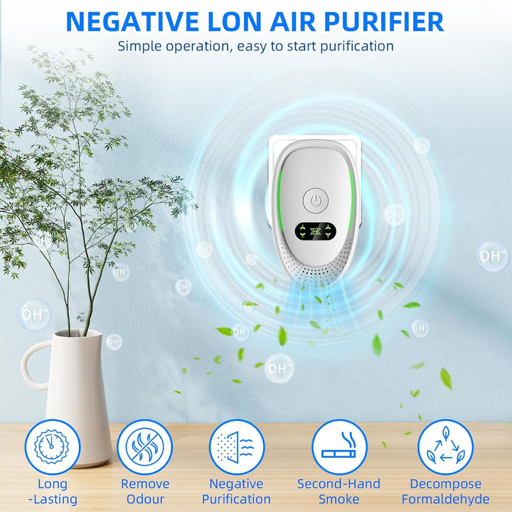 Plug in Negativ Ionen Luftreiniger, 4PCS Tragbare Air Purifier Ionizer Generator für Büro, Zimmer, P