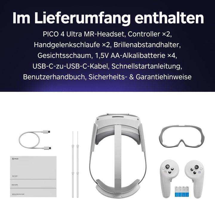 PICO 4 Ultra 256GB - VR- und Mixed-Reality-Headset: Erhalte EIN Set Motion Trackers und 4 GRATIS Spi