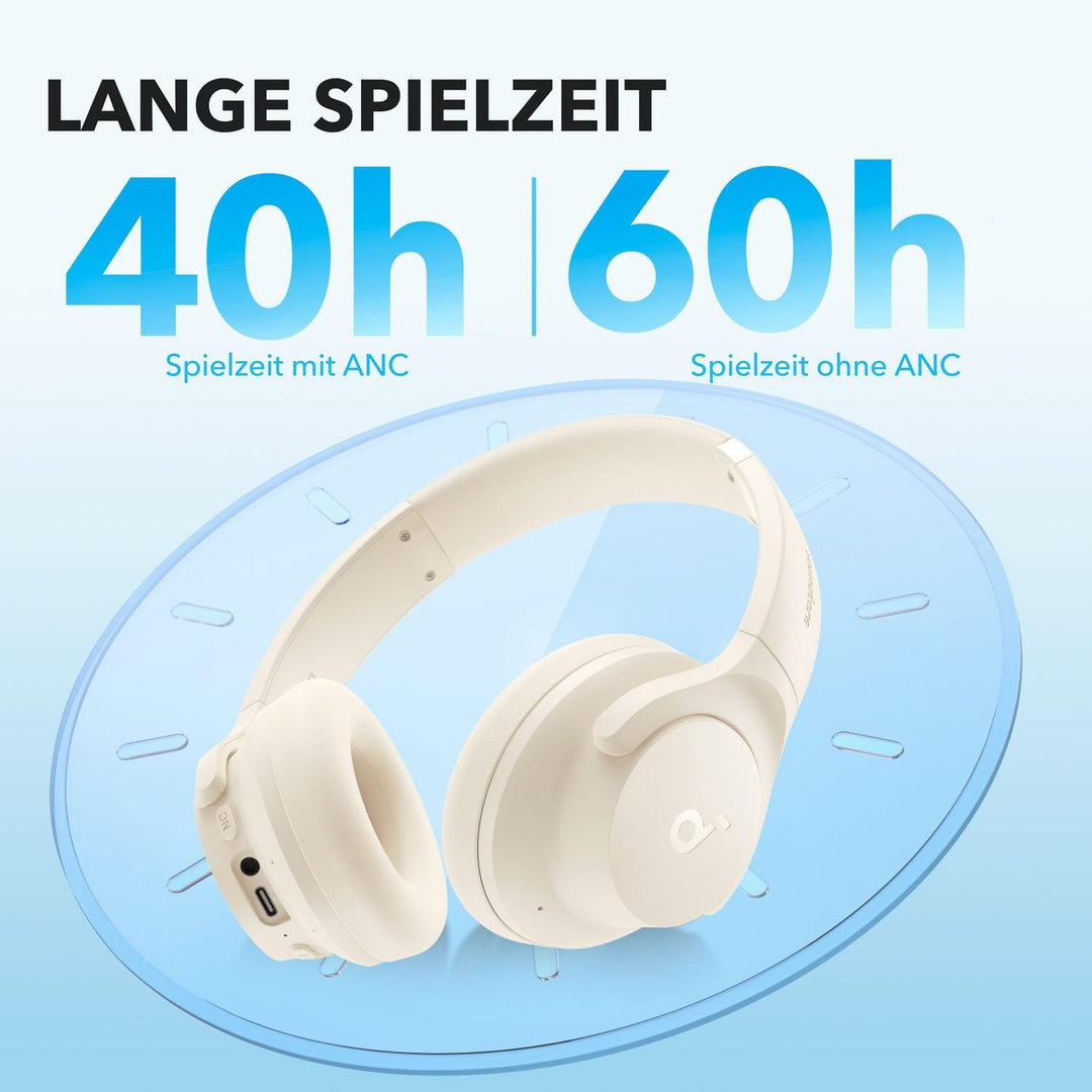 soundcore by Anker Q20i kabelloser Bluetooth Over-Ear-Kopfhörer mit Hybrid Active Noise Cancelling,