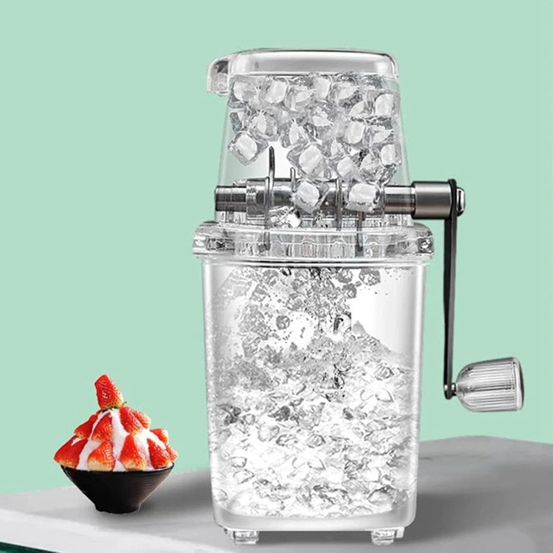 Tragbarer Eiszerkleinerer, 1,25 L, Handgekurbelt, Zum Selbermachen, Manuelle Eiszerkleinerungsmaschi