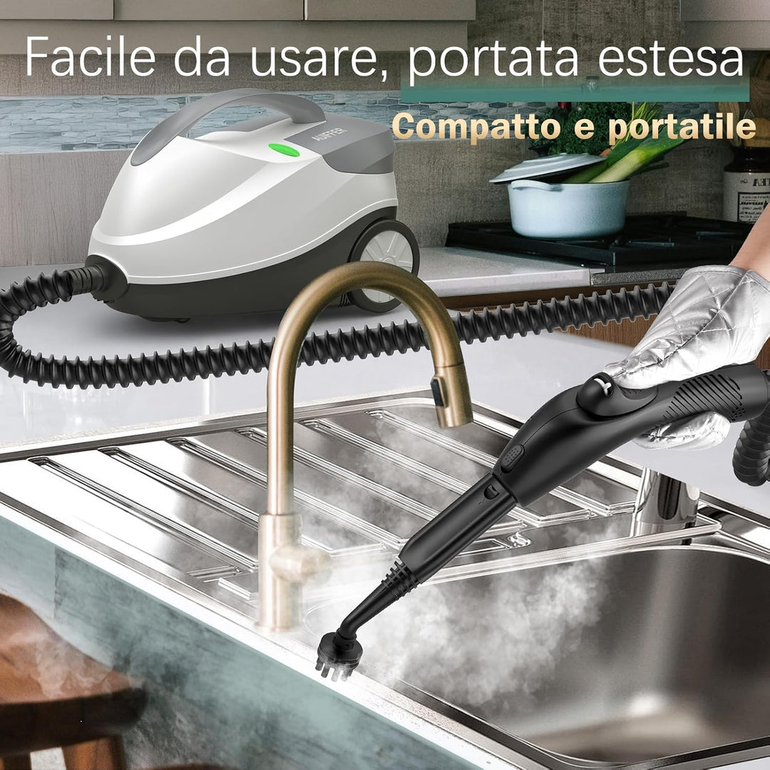 Dampfreiniger, 4Bar Dampfdruck, 45Min Laufzeit, Steam Cleaner Einstellbarer & Arretierbarer Dampf, 2