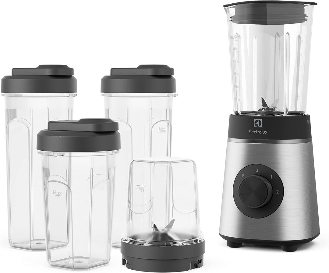 Electrolux Create 4 compact Mixer E4CB1-6ST, 600 ml Glaskanne, 2 zusätzliche Trinkflaschen, 2 Geschw