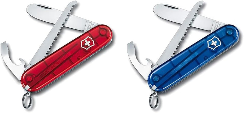 Victorinox Kinder Taschenmesser My First Victorinox H (9 Funktionen, Runde Klinge) rot transparent T