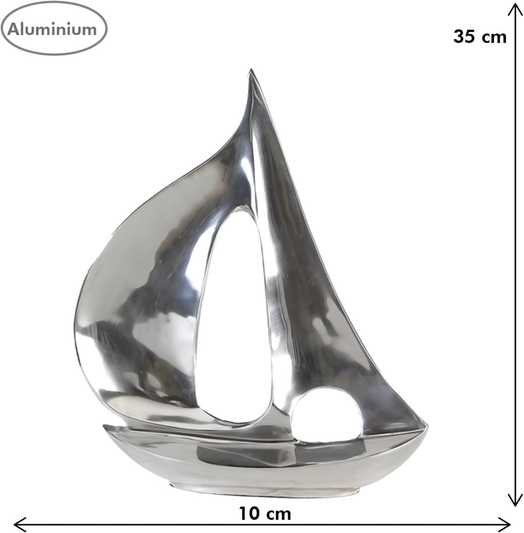 GILDE - Alu Skulptur Boot - poliert - Bad Deko - H. 35 cm Höhe 35 cm Silberfarben, Höhe 35 cm Silber