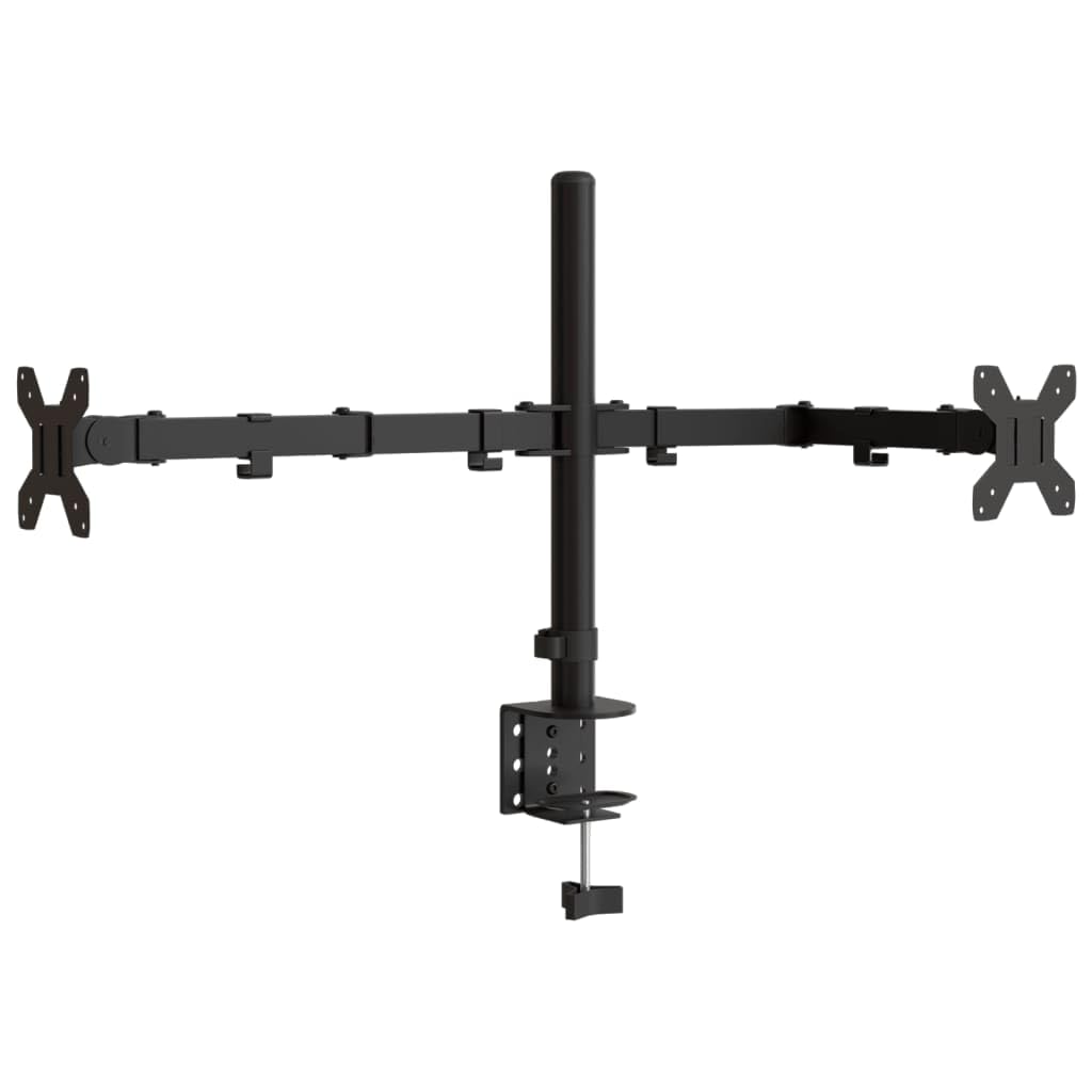 vidaXL Tischhalterung, Verstellbar Monitorhalterung mit C-Klemme, Bildschirmhalterung für 2 Monitore